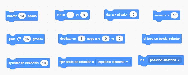 Bloques de movimiento de Scartch